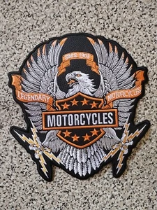 HARL DAVIDS EAGLE BIKER STYLE EMBROIDERED PATCHES SEW ON JACKET 3PCS - Picture 1 of 3