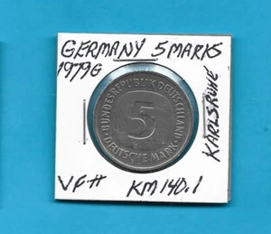 1979-G (Karlsruhe) Germany 5 Marks Km140.1 Very Fine+ Condition - Picture 1 of 2