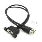 30cm Dual USB 3.0 A Male to USB 3.0 Female Extension Cable Panel Mount Adapter s