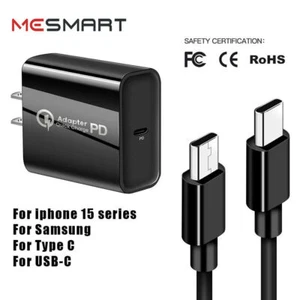 Per Android Samsung 20W Tipo C Caricabatteria Rapido Adattatore Blocco USB C Cavo di Ricarica - Foto 1 di 16
