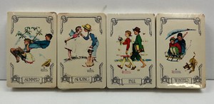 Norman Rockwell Four Seasons Playing Cards Four Decks . All Sealed Mint
