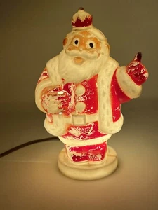 Vintage 1950’s Harett-Gilman Hard Plastic King Santa Claus Light Up Coin Bank - Picture 1 of 11