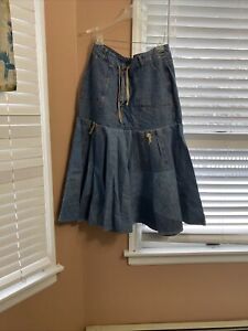 Xl Hand Made Patch Denim Jeans Skirt