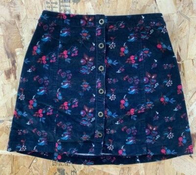Falda HOLLISTER Terciopelo Frontal Abotonada Frente Plano Estampado Floral Para Mujer Talla 1 Foto 1 de 4