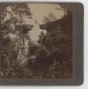 Leaping Chasm Dalles of Wisconsin River WI Underwood Stereoansicht - Bild 1 von 4