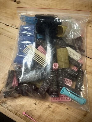 Perm Rizadores Rosa Azul Lote de Tallas Mixtas Vintage 2H Foto 1 de 4