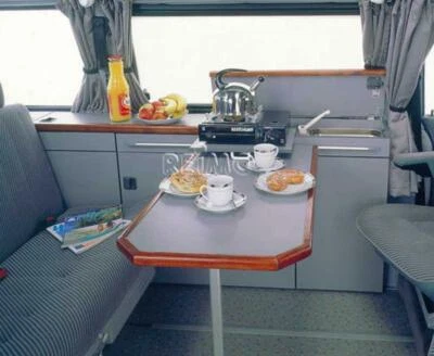 MARINE / CAMPERVAN FOLDING TABLE LEG AND Stainless & Ally RAIL REIMO TABLE SET  - Image 1 of 4