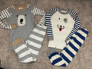 Hanna Andersson Pajamas Size 110 5 Long Johns Stripes Dog Bear Peru - Picture 1 of 7