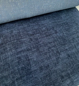 4,3 Meter blauer Chenille Polsterstoff PORTOFREI - Bild 1 von 3