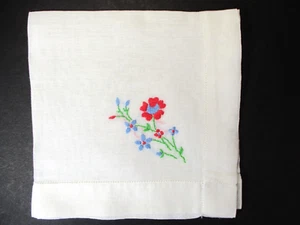 Vintage Ladies Hankerchief Hand Embroidery Square 10X10 inches (D) - Picture 1 of 7