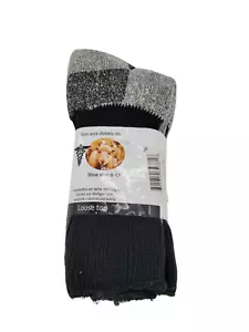 Men's 2pair Wool Blend Thermal Crew Diabetic Socks Loose Top Size 6-12 Black NWT - Picture 1 of 8