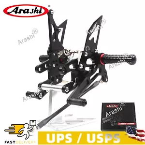 Arashi BLACK Rearsets Foot Pegs Pedal For Kawasaki ZX10R 2004 2005 ZX-10R 1000 - Bild 1 von 7