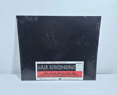 Bienfan Black Scratchboard 10 Point Thickness Pre Inked - 10 Sheet - 11x13 - Image 1 of 2