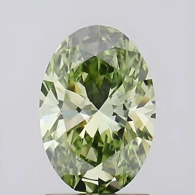 1.26ct Fancy Vivid Green IF/EX/EX Oval Lab-grown Loose Diamond IGI Certified - Image 1 of 4