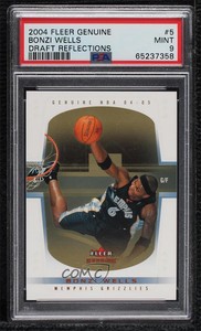 2004-05 Fleer Genuine Draft Reflections /10 Bonzi Wells #5 PSA 9 MINT