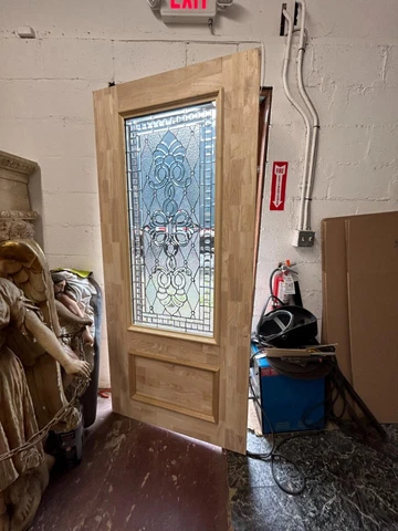 BEAUTIFUL HAND MADE  GLASS LEADED INTERIOR OR EXTERIOR DOOR - JHL2167-25A Cover