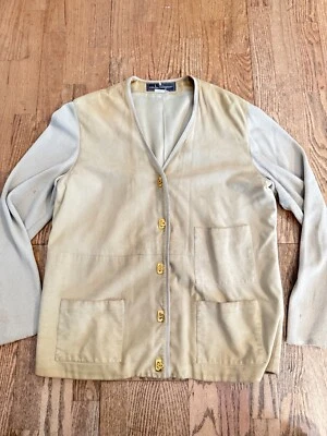 AUTHENTIC SALVATORE FERRAGAMO SUEDE KNIT CARDIGAN WOMENS LIGHT GREEN SIZE 46 - Image 1 of 4