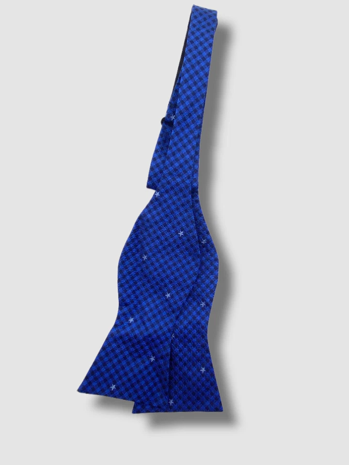 $48 Tommy Hilfiger Men's Blue Gingham Star To-Be Tied Silk Bow Tie - Image 1 of 1