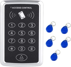 Door Access Control Keypad Stand-Alone Password RFID Reader+5Pcs Keyfob Keychain - Picture 1 of 12