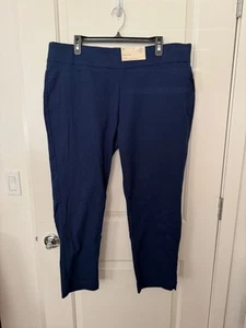 St. John's Bay Women's Mid Rise Ankle Pants NEW ~ Size 16W Navy - Picture 1 of 5