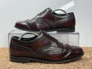 Zapatos Florsheim Royal Imperial Brogue con cordones punta de ala borgoña para hombre talla 8EEE ANCHO - Imagen 1 de 14