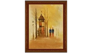 Anthony Robert Klitz Original Ölgemälde auf Leinwand signiert Paris Stadtbild Kunst - Bild 1 von 5