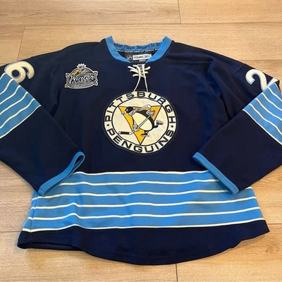Camiseta deportiva de hockey Reebok NHL Pittsburgh Penguins 2011 Eric Tangradi 26 talla 52 Foto 1 de 4