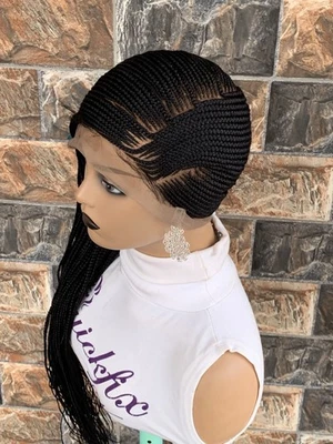 Peruca trançada sem nós limonada caixa tranças peruca tranças de renda completa Senegales - Imagem 1 de 4