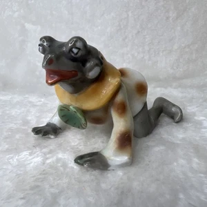 Vintage Porcelain Frog Prince Figurine Occupied Japan - Anthropomorphic 40’s - Picture 1 of 9