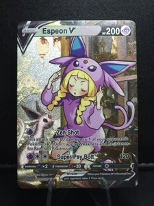 Pokémon Lillie Espeon V Waifu Cute Doujin Ultra Rare Foil ACG Art Card - NM - Picture 1 of 4