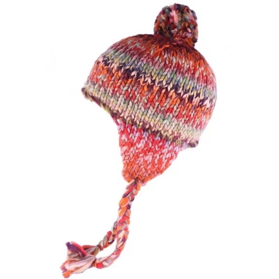 Bonnet peruvien rouge et orange Cuzco Leon Montane-Taille unique - Photo 1/2