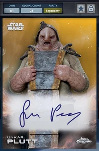 Star Wars Card Trader Chrome 2025 Legendary Gold Simon Pegg Unkar Plutt 50cc - Picture 1 of 2