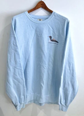 Loon Sweatshirt Womens 3XL Pullover Layer Cottage Cabin Casual Light Blue Flaw - Image 1 of 4