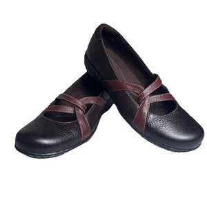 Clarks Bendables Mary Jane Flats Shoes Brown Leather Womens Size 7 M #37424 EUC - Picture 1 of 15