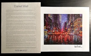Daniel Wall "Rainy Manhattan Night" 2024 Lithographie Park West mit COA 11,5x9,75 - Bild 1 von 1
