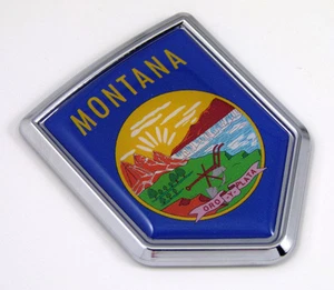 Montana USA State Flag Car Chrome Emblem Decal Sticker car bike laptop boat - Foto 1 di 3