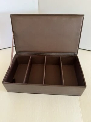 Calvin Klein Cosmetic Brown Compartment Case for Men Vintage  8" x 4.5" x 2" - image 1 of 4