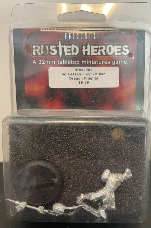 Rusted Heroes Miniatures Sir Lessen con hacha de 2 manos 32 mm metal Dragon Knights Foto 1 de 4