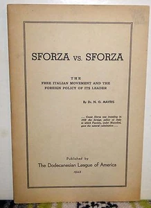 Sforza vs. Sforza: Die freie italienische Bewegung... N.G. Mavris Dodekanesian Lg 1943 - Bild 1 von 4