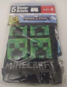 Minecraft Boys 5-Pack Boxer Briefs Underwear Size 4 New - Picture 1 of 2