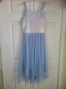 Cat & Jack girls blue fairy dress with sequins size 14-16 (XL) - Picture 1 of 2