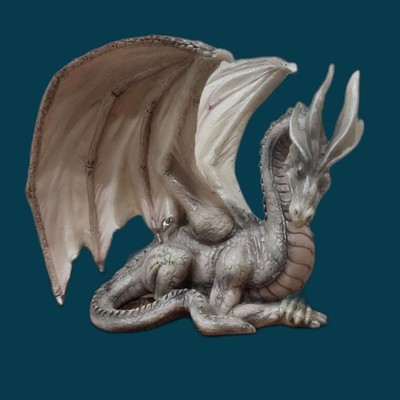 Legendary Wise Old Gray Medieval Dragon In Re...