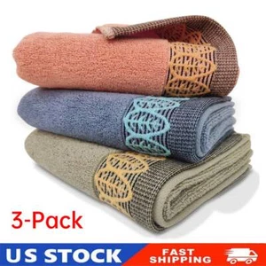 3-Pack 14x29 inch Ultra Absorbent Soft Cotton Hand Towels for Face Gym Spa Use - Picture 1 of 7
