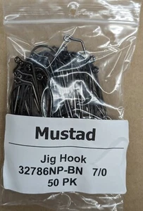 Ganchos de molde para plantilla Mustad Sinker 37286BN talla 7/0 (paquete de 50) - Imagen 1 de 1
