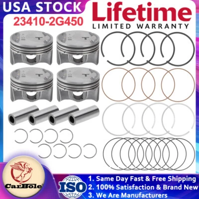 Juego de pistones y anillos 23410-2G450 para Hyundai Sonata Kia 2.0T 2015 2016 2017-2019 EE. UU. Foto 1 de 4