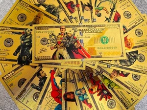 Marvel & x-men gold foiled notes, coin collection note collection brand new  - Picture 1 of 37