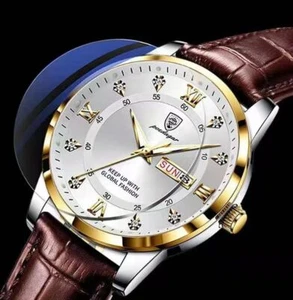 Modeuhr Leder Armband Uhren Wasserdicht Leuchtend Luxus Herren Armbanduhr - Bild 1 von 72