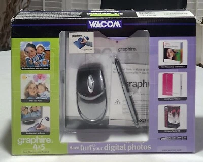 Wacom Graphire3 4x5 USB Tablet,Pen, Mouse & Software Bundle CTE430GR New Sealed - Image 1 of 4