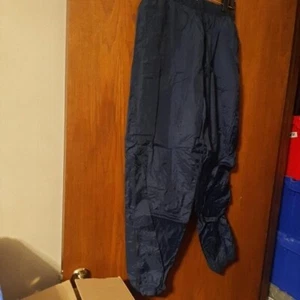 NEW ! Vintage Wilson Athletics Side Zip Windbreak Navy Blue Track Pants Size XL - Picture 1 of 9