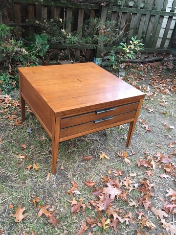 Vintage Mid Century Modern Lane “Tuxedo” End Table Nightstand Tuxedo Cover